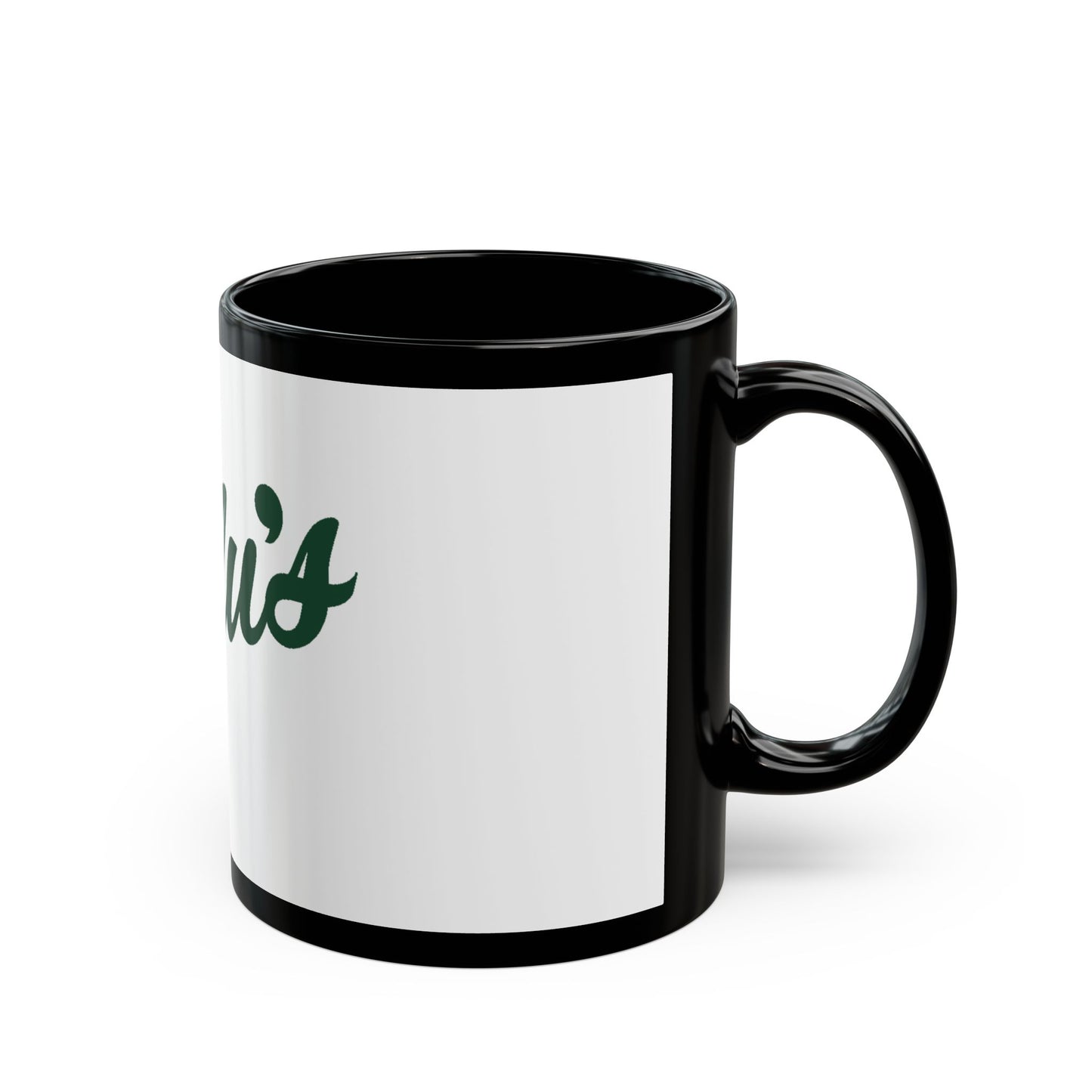 Lulu's Kitchenette Black Mug - Double Sided Classic Logo